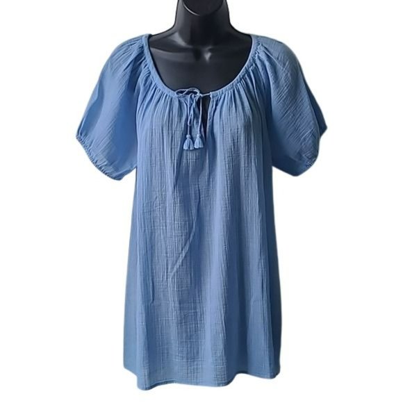 J.Crew Gauzy Beachy Boho Tunic Top Tassel Tie Front  | Size Small | NWOT - Picture 1 of 6